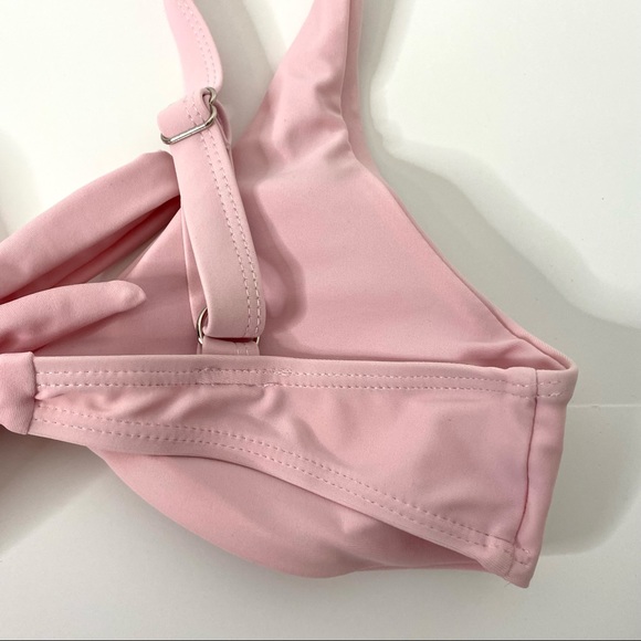 SHEIN Pink Wrap Front Tie Back Bikini Top - Picture 3 of 7
